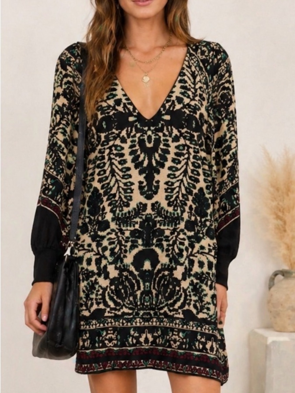 Free People Music & Lyrics Printed lightweight sweater  Dress - NWT